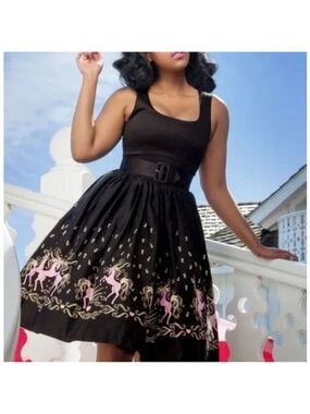 Pinup Couture Dress Large Aurora Dancing Horses Jenny Micheline Pitt Rockabilly
